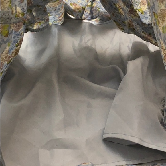 Blue Floral Cold Shoulder Bohemian Mini Dress - Picture 10 of 14